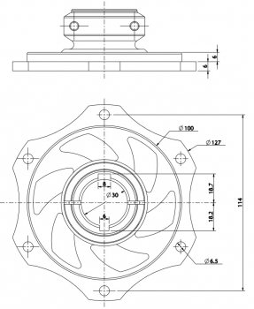 30mm Bremsscheibenaufnahme Kart